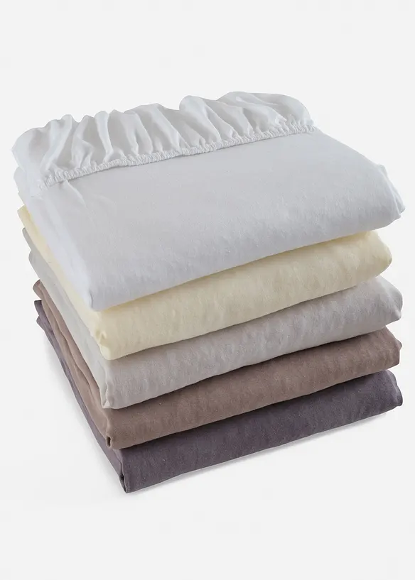 Jersey 40cm Spannbettlaken in beige (Detailaufnahme) - bonprix
