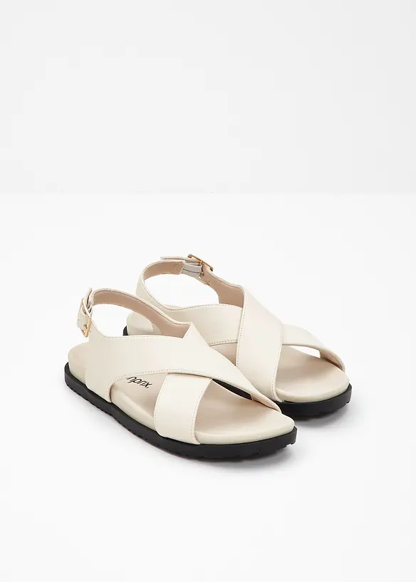 Sandalen mit bequemem Fußbett in beige - bonprix