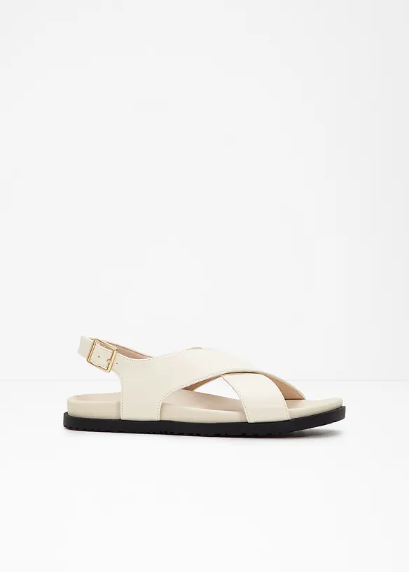 Sandalen mit bequemem Fußbett in beige - bonprix