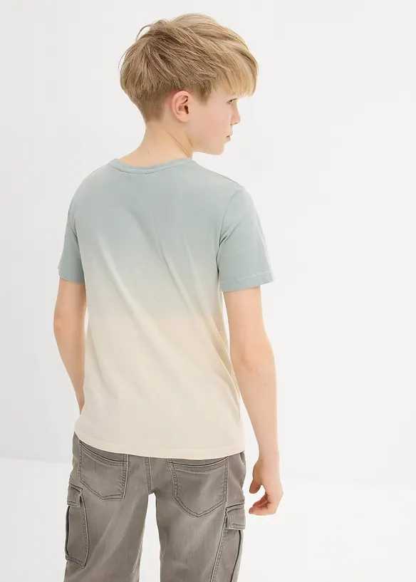 T-Shirt aus reiner Baumwolle in grün von hinten (im Anschnitt) - bonprix