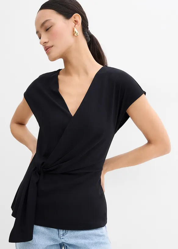 Top aus Punto di Roma in schwarz von vorne (im Anschnitt) - bonprix Top aus Punto di Roma in schwarz von vorne (im Anschnitt) - bonprix