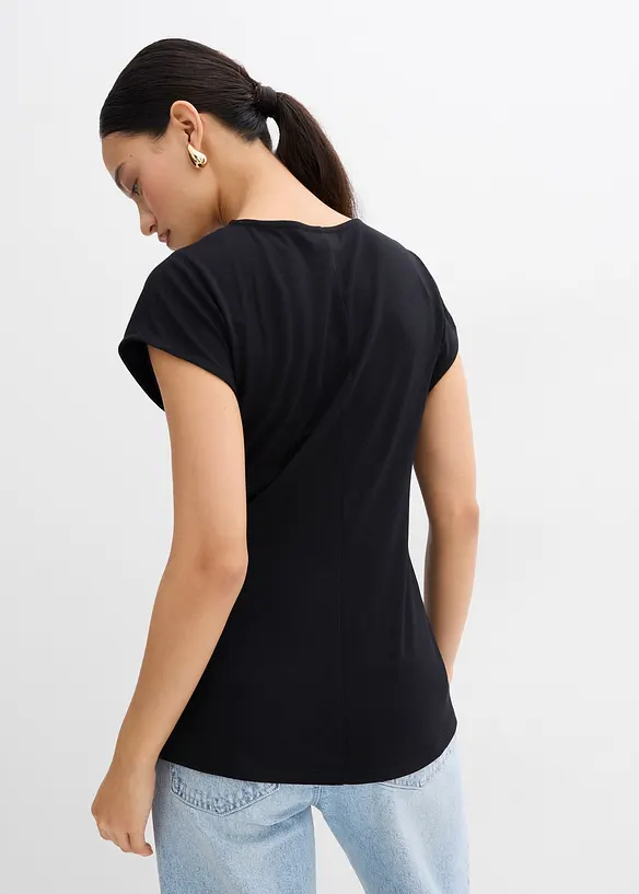 Top aus Punto di Roma in schwarz von hinten (im Anschnitt) - bonprix Top aus Punto di Roma in schwarz von hinten (im Anschnitt) - bonprix