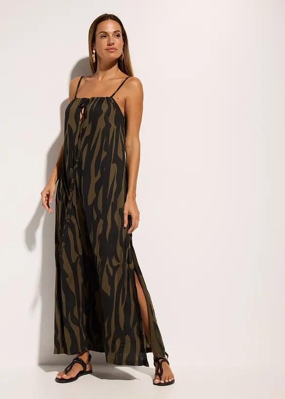 Strandkleid in schwarz von vorne (Totalaufnahme) - bonprix