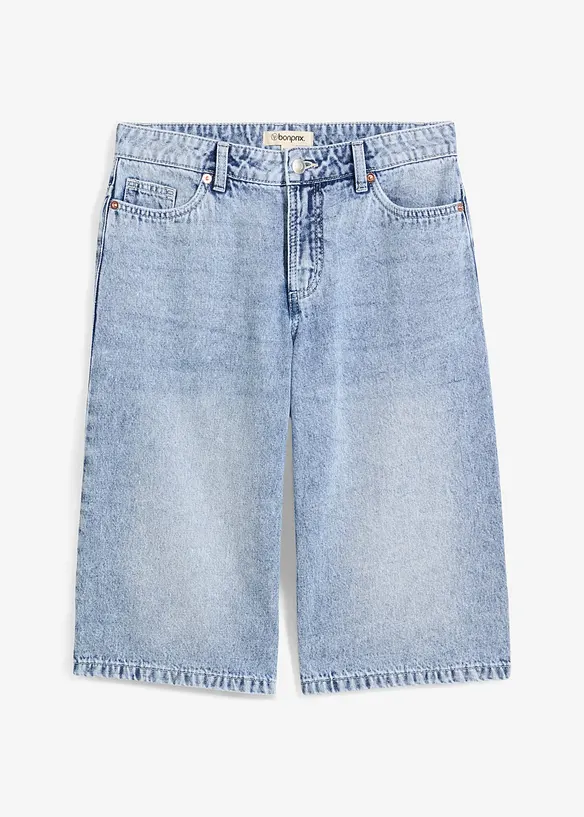 Jeans-Bermuda Mid Waist in blau von vorne - bonprix