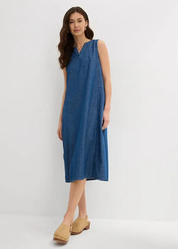 Jeanskleid in blau von vorne (Totalaufnahme) - bonprix Jeanskleid in blau von vorne (Totalaufnahme) - bonprix