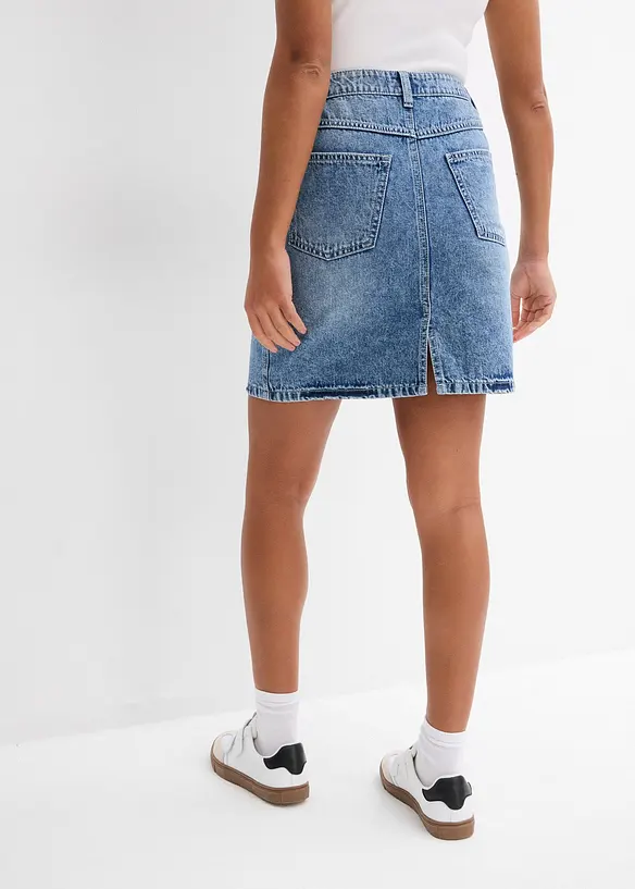 Jeansrock Mid Waist, Low Stretch in blau von hinten - bonprix Jeansrock Mid Waist, Low Stretch in blau von hinten - bonprix