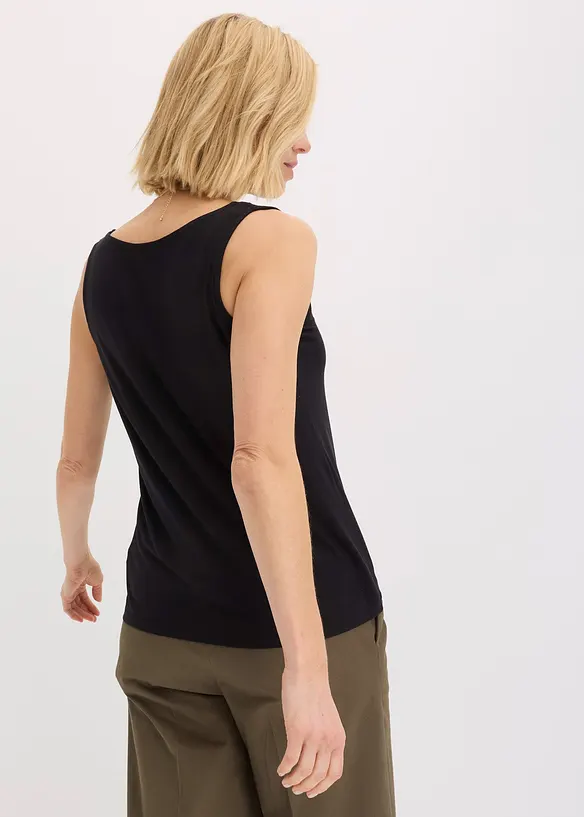 Top mit Knopfleiste in schwarz von hinten (im Anschnitt) - bonprix