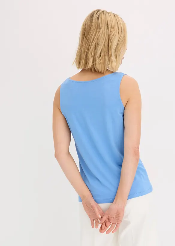 Top mit Knopfleiste in blau von hinten (im Anschnitt) - bonprix