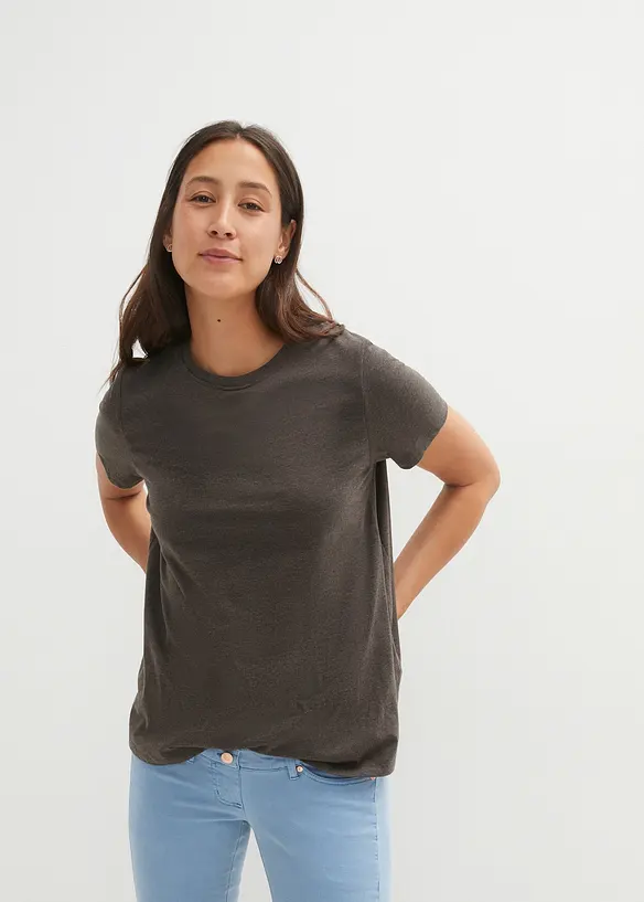 2-in-1 Umstands- und Stillshirts aus Bio-Baumwolle (2er-Pack) in grau von vorne (im Anschnitt) - bonprix 2-in-1 Umstands- und Stillshirts aus Bio-Baumwolle (2er-Pack) in grau von vorne (im Anschnitt) - bonprix