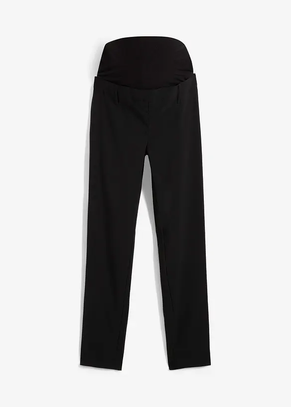 Stretch- Umstandshose mit schmal zulaufendem Bein in schwarz von vorne - bonprix