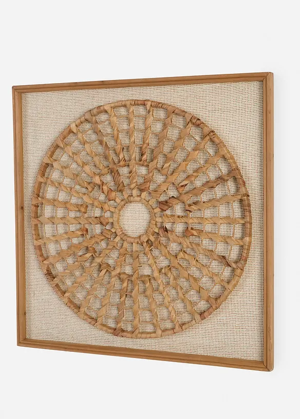 Wanddeko mit Rattangeflecht in beige von vorne - bonprix