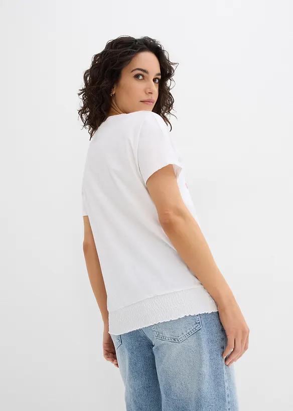 Shirt aus Bio-Baumwolle in weiß von hinten (im Anschnitt) - bonprix
