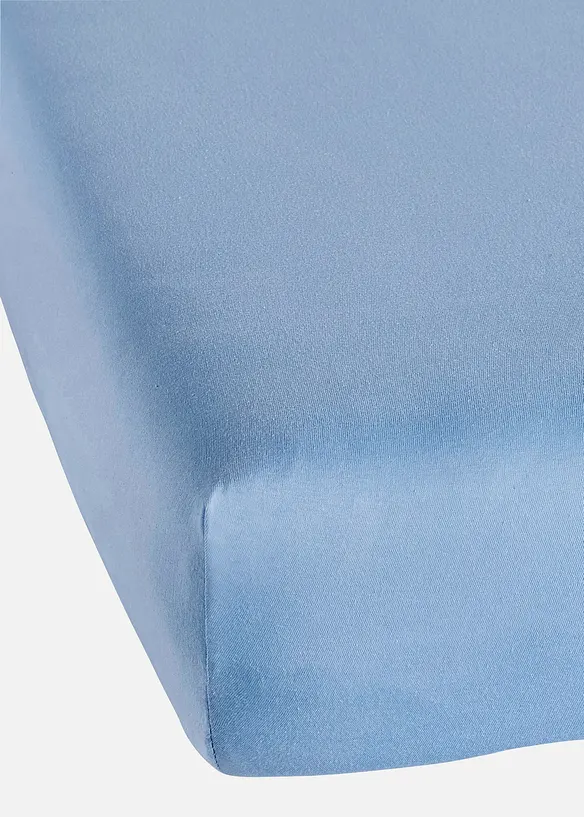 Jersey Spannbettlaken in blau - bonprix