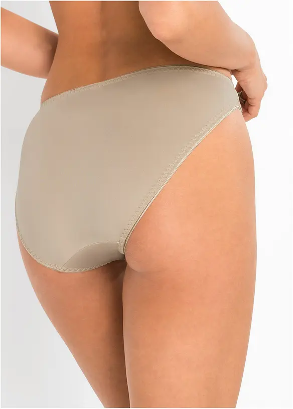 Slip mit Spitze (3er Pack) in schwarz von hinten - bonprix