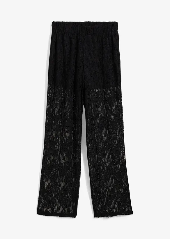 Schlupfhose mit Spitze in schwarz von vorne - bonprix Schlupfhose mit Spitze in schwarz von vorne - bonprix
