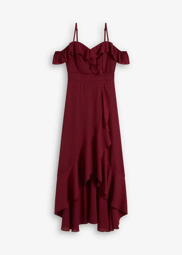 Carmen-Kleid mit Volants in rot von vorne - bonprix Carmen-Kleid mit Volants in rot von vorne - bonprix