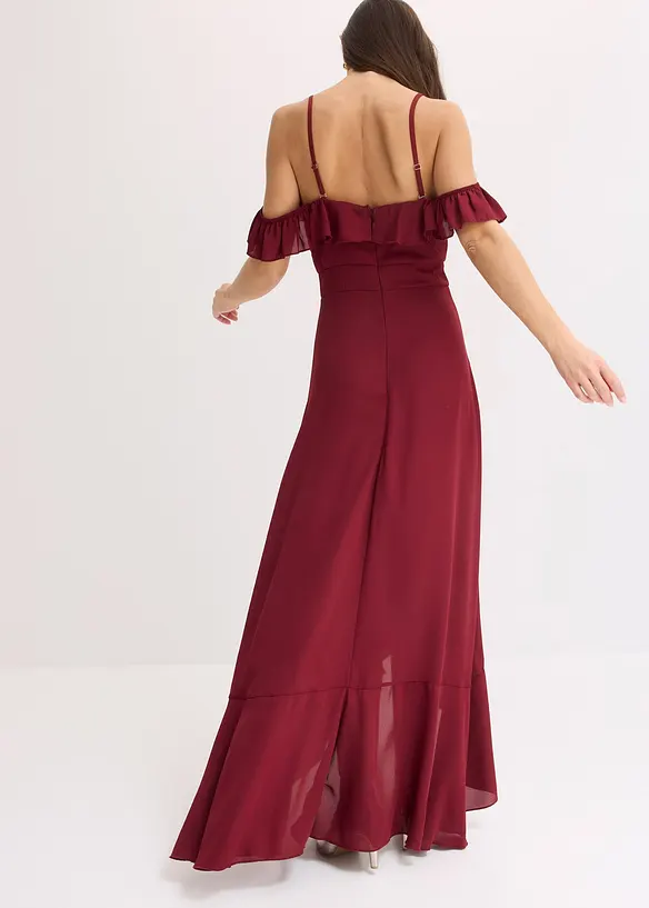 Carmen-Kleid mit Volants in rot von hinten (Totalaufnahme) - bonprix Carmen-Kleid mit Volants in rot von hinten (Totalaufnahme) - bonprix