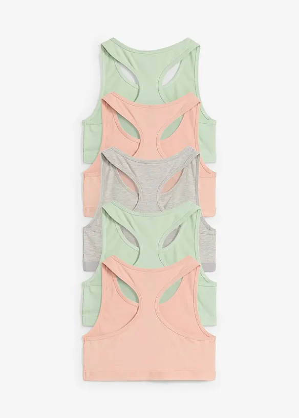 Bustier mit Bio-Baumwolle (5er Pack) in grau von hinten - bonprix
