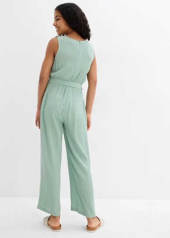 Jumpsuit aus fließender Viskose in grün von hinten (Totalaufnahme) - bonprix