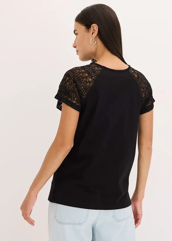 Shirt aus Baumwolle in schwarz von hinten (im Anschnitt) - bonprix Shirt aus Baumwolle in schwarz von hinten (im Anschnitt) - bonprix