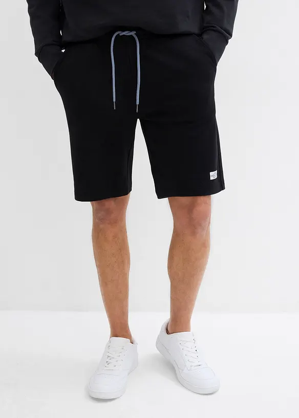 Sweat-Bermuda in Regular Fit (2er Pack) in blau von vorne - bonprix