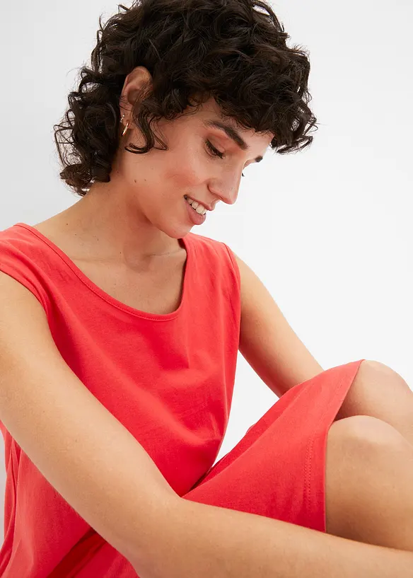 Jerseykleid mit  reiner Bio-Baumwolle in rot (Detailaufnahme) - bonprix