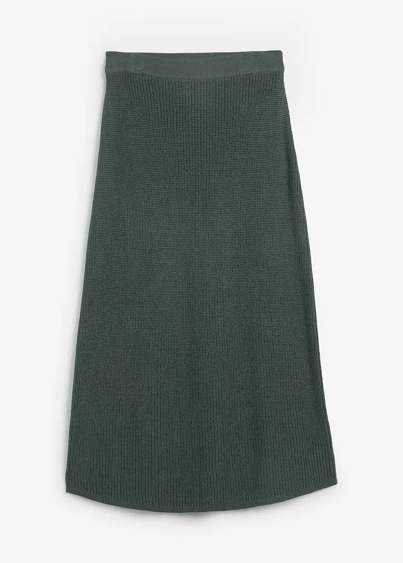 Ausgestellter Strickrock in grün von vorne - bonprix Ausgestellter Strickrock in grün von vorne - bonprix