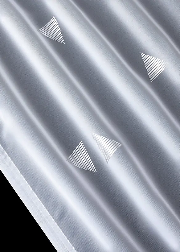 Gardine mit Glanz-Druck (1er Pack) in weiß Detailaufnahme vom Material - bonprix