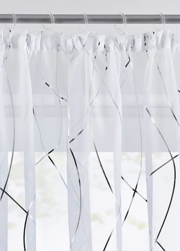 Transparente Gardine aus feinem Voile (1er Pack) in weiß - bonprix