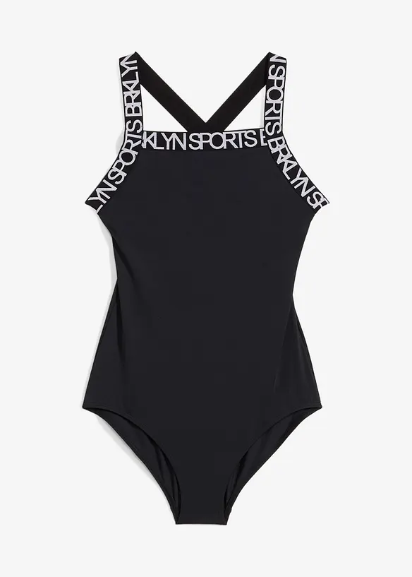 Badeanzug in schwarz von vorne - bonprix