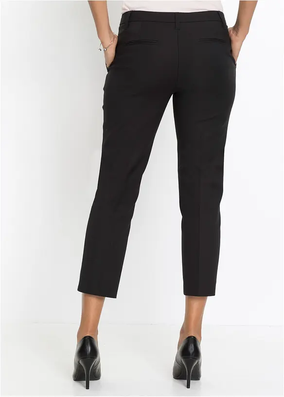 7/8-Hose aus Baumwoll-Stretch in schwarz von hinten - bonprix