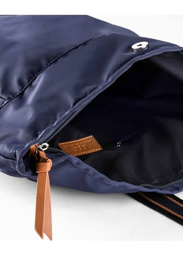 Rucksack mit Kontrastdetails in blau geöffnet - bonprix