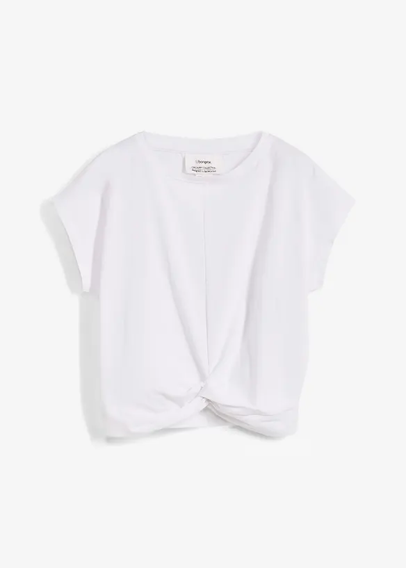 Kurzes T-Shirt aus reiner Bio-Baumwolle in weiß von vorne - bonprix Kurzes T-Shirt aus reiner Bio-Baumwolle in weiß von vorne - bonprix