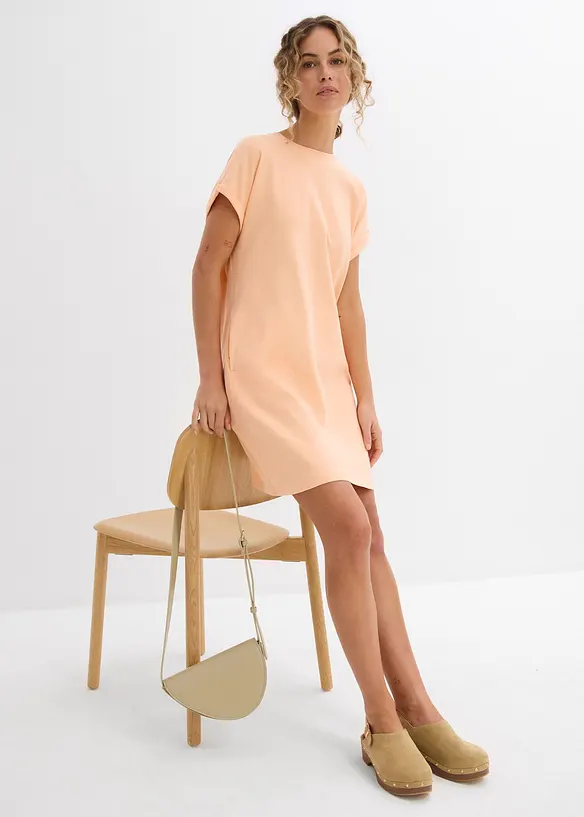 Minikleid aus reiner schwerer Bio-Baumwolle in orange im Look von vorne (Totalaufnahme) - bonprix
