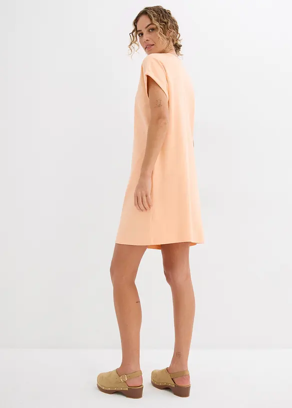 Minikleid aus reiner schwerer Bio-Baumwolle in orange von hinten (Totalaufnahme) - bonprix