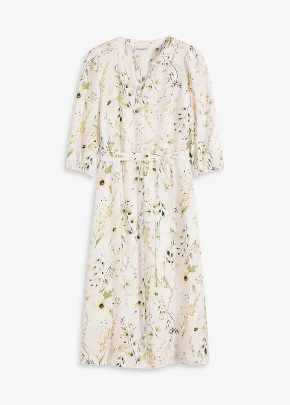 Blusenkleid aus Viskose-Mix in weiß von vorne - bonprix