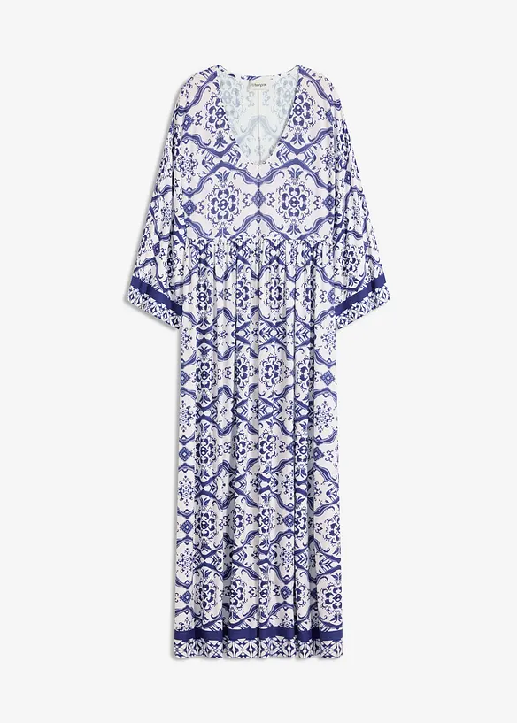 Maxikleid aus softem Viskose-Mix in weiß von vorne - bonprix