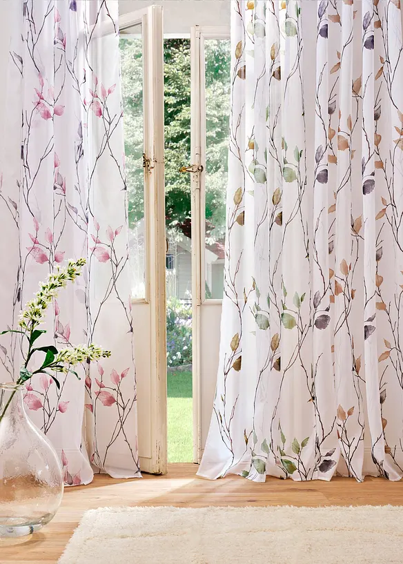 Transparente Gardine aus feinem Voile, auch in extra lang (1er Pack) in beige (Ambiente) - bonprix