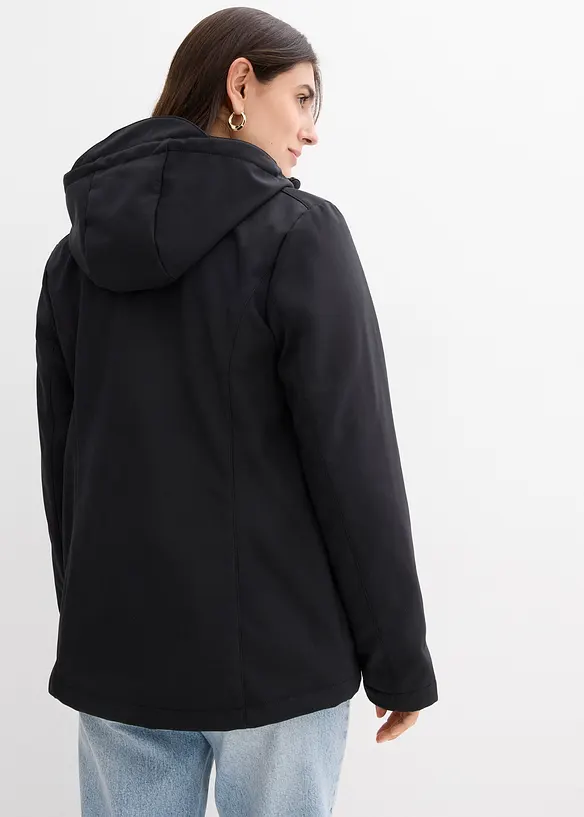 6-in-1 Umstands-Tragejacke mit herausnehmbarer Fleecejacke in schwarz von hinten (im Anschnitt) - bonprix