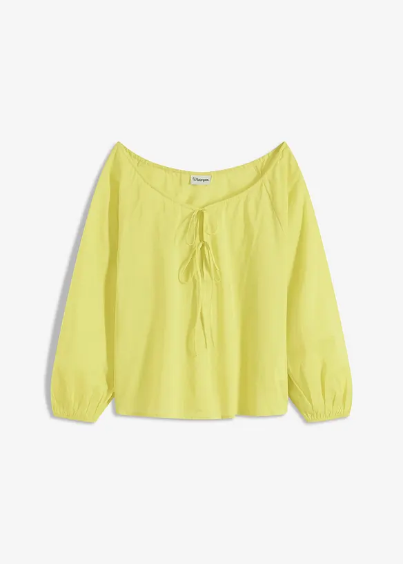 Bluse aus reiner Bio-Baumwolle in gelb von vorne - bonprix