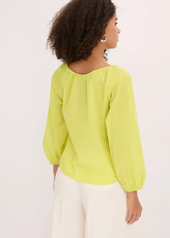 Bluse aus reiner Bio-Baumwolle in gelb von hinten (im Anschnitt) - bonprix