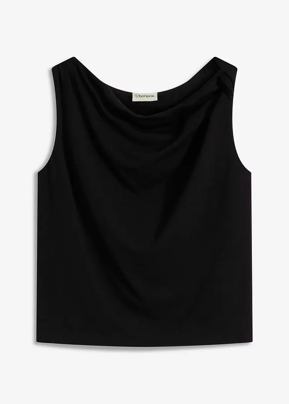 Top mit Twist-Detail in schwarz von vorne - bonprix