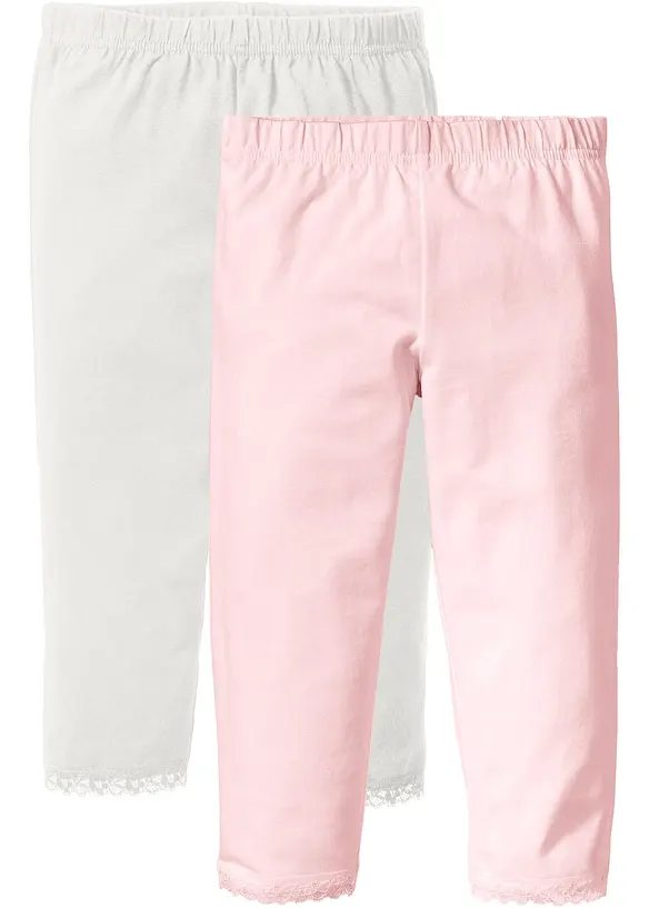Capri-Leggings mit Bio-Baumwolle (2er Pack) in rosa - bonprix