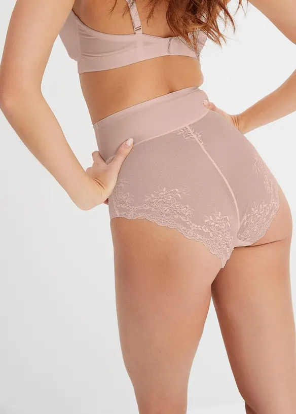 Medium Lasercut Shape Panty (2er Pack) in beige von hinten - bonprix