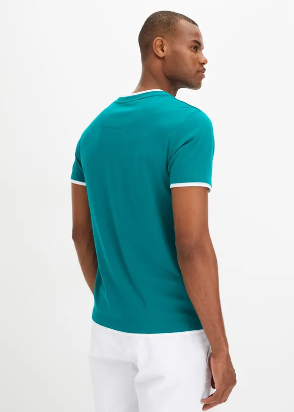 2-in-1-Shirt in Regular Fit (2er Pack) in petrol von hinten (im Anschnitt) - bonprix