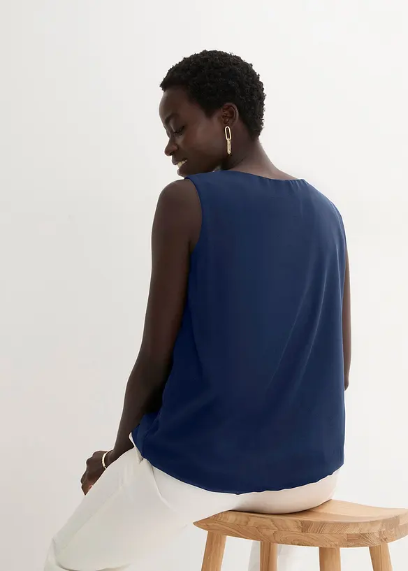 Blusentop in blau von hinten (im Anschnitt) - bonprix Blusentop in blau von hinten (im Anschnitt) - bonprix