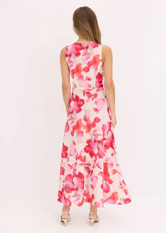 Maxikleid aus glänzendem Satin in weiß von hinten (Totalaufnahme) - bonprix Maxikleid aus glänzendem Satin in weiß von hinten (Totalaufnahme) - bonprix