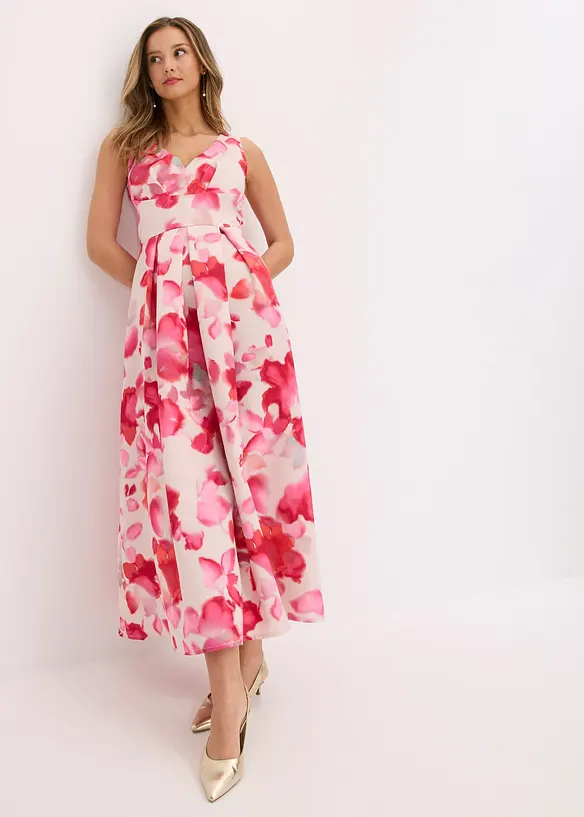 Maxikleid aus glänzendem Satin in weiß von vorne (Totalaufnahme) - bonprix Maxikleid aus glänzendem Satin in weiß von vorne (Totalaufnahme) - bonprix