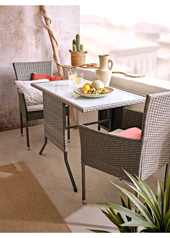 Balkonmöbel Set (3-tlg.Set) in grau (Ambiente) - bonprix