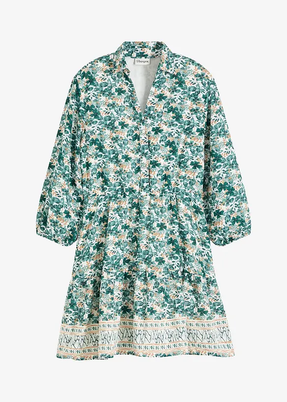 Kleid im Leinen-Look in weiß von vorne - bonprix Kleid im Leinen-Look in weiß von vorne - bonprix
